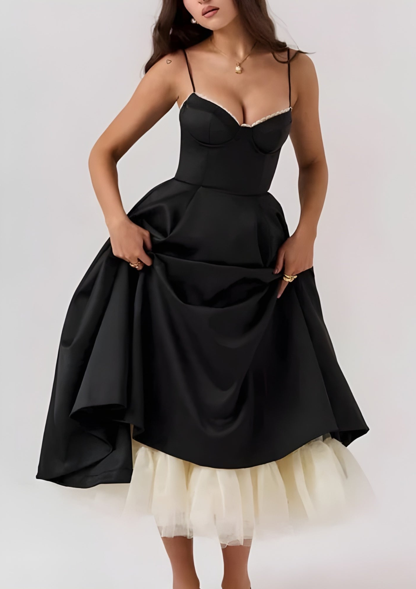 Women’s Long Satin Dress with Flowing Silhouette for Evening Events