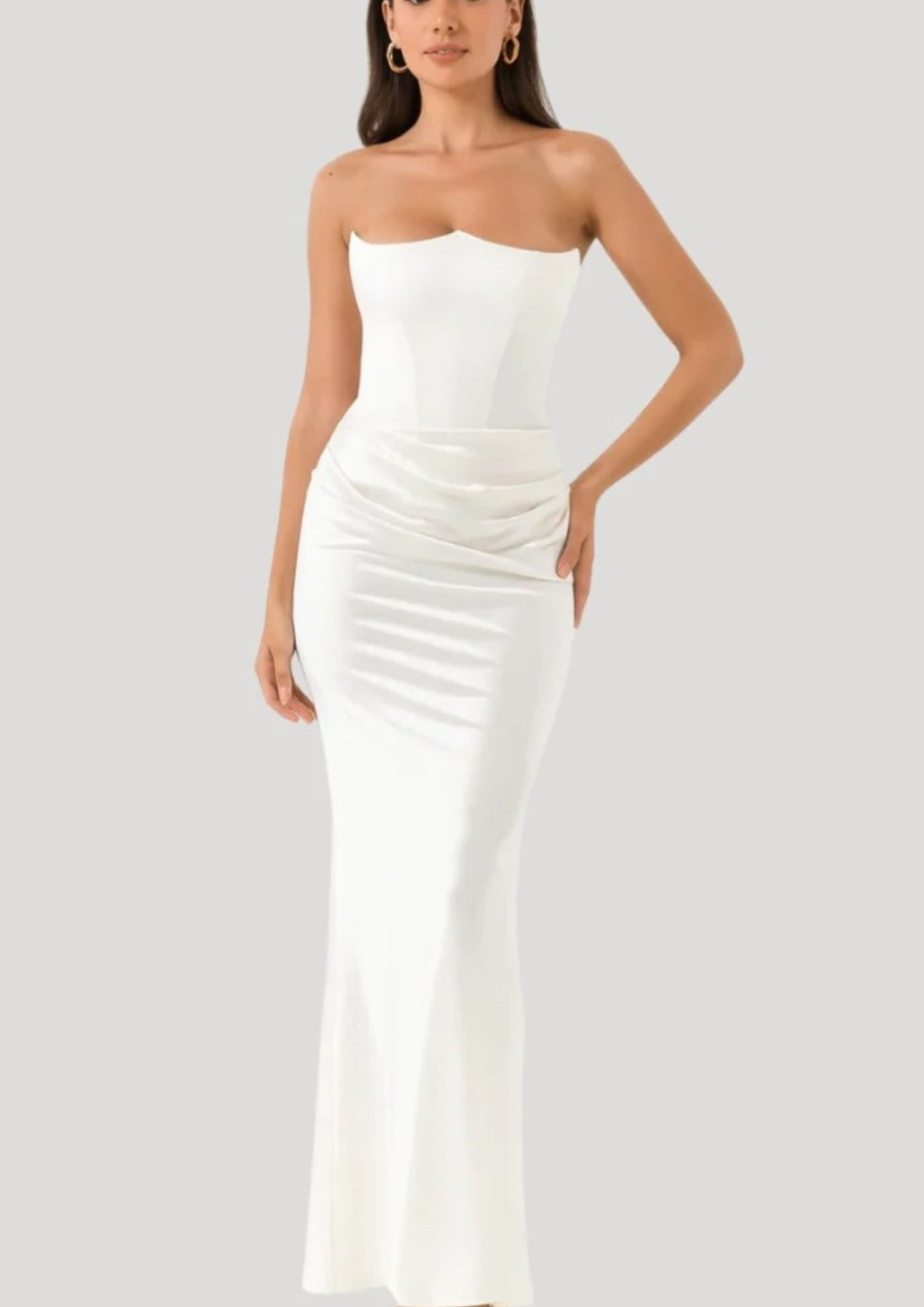 Women’s Strapless Floor-Length Maxi Dress for Formal Events