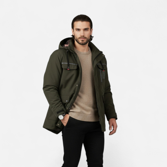 Men’s Hooded Jacket – Clean Zip-Front Style