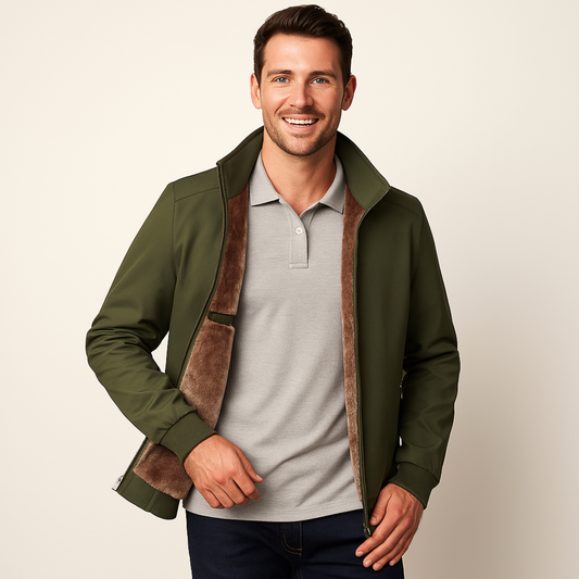 Men’s Sherpa Interior Zip Jacket – Casual Daily Style