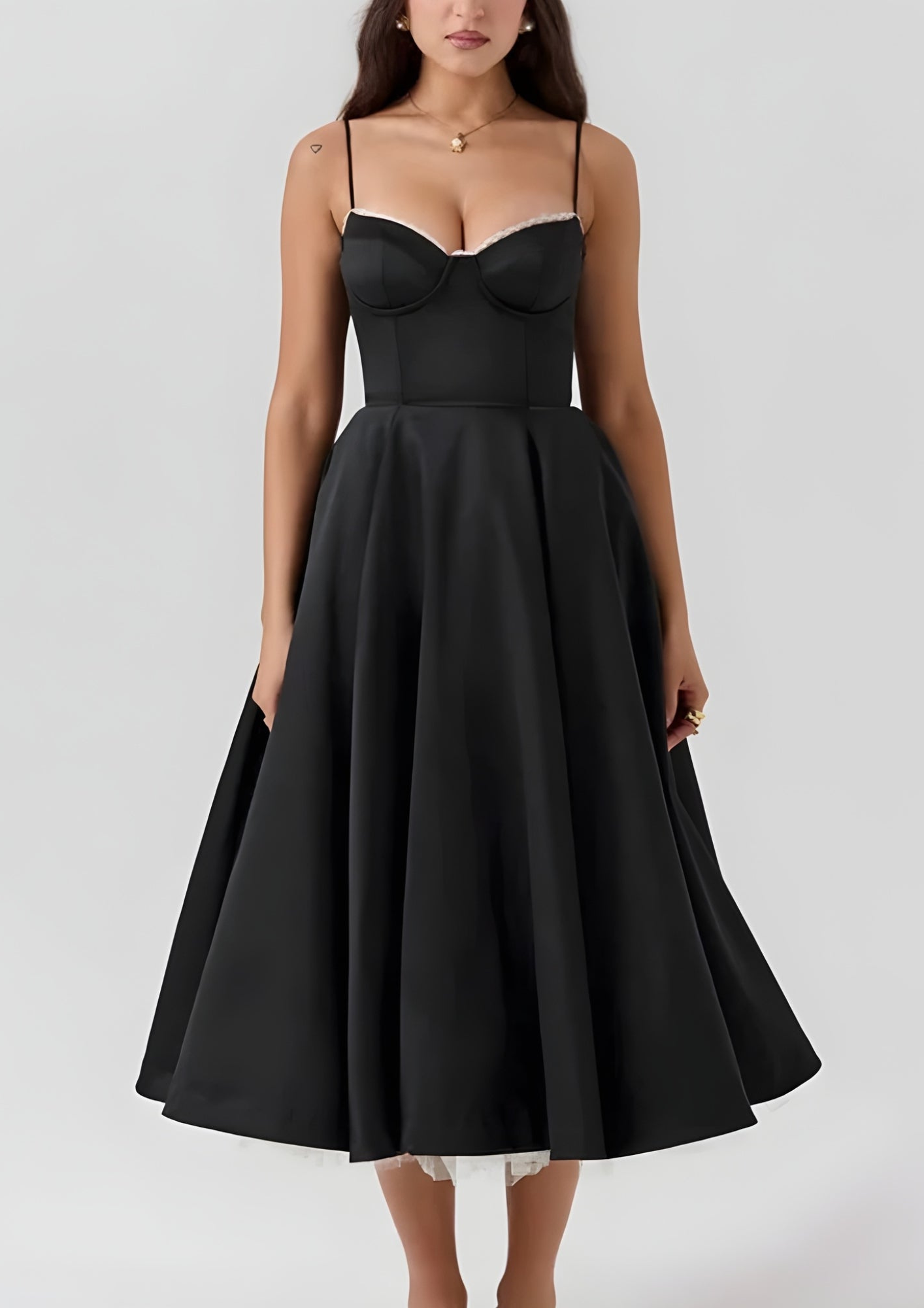 Women’s Long Satin Dress with Flowing Silhouette for Evening Events