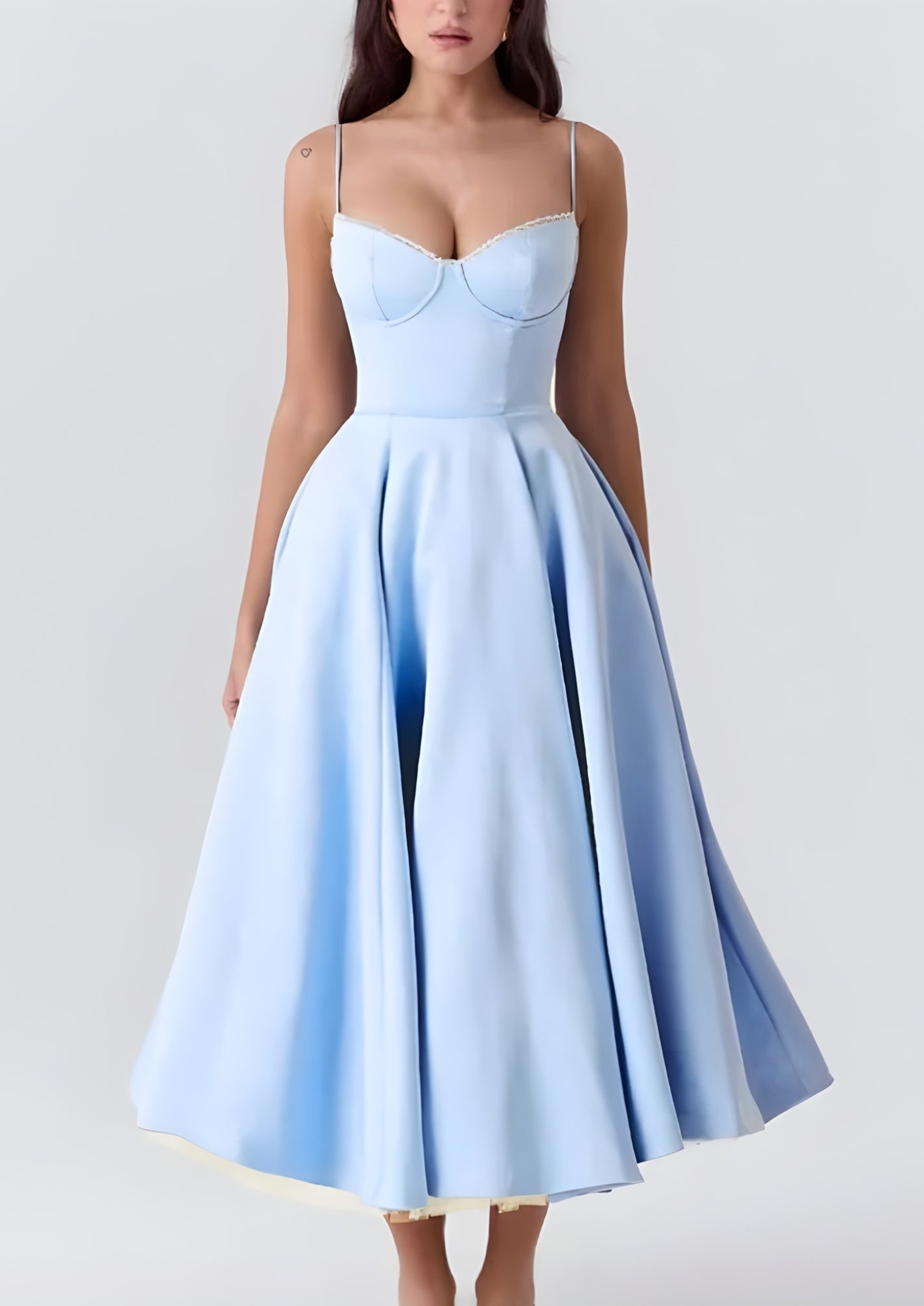 Women’s Long Satin Dress with Flowing Silhouette for Evening Events