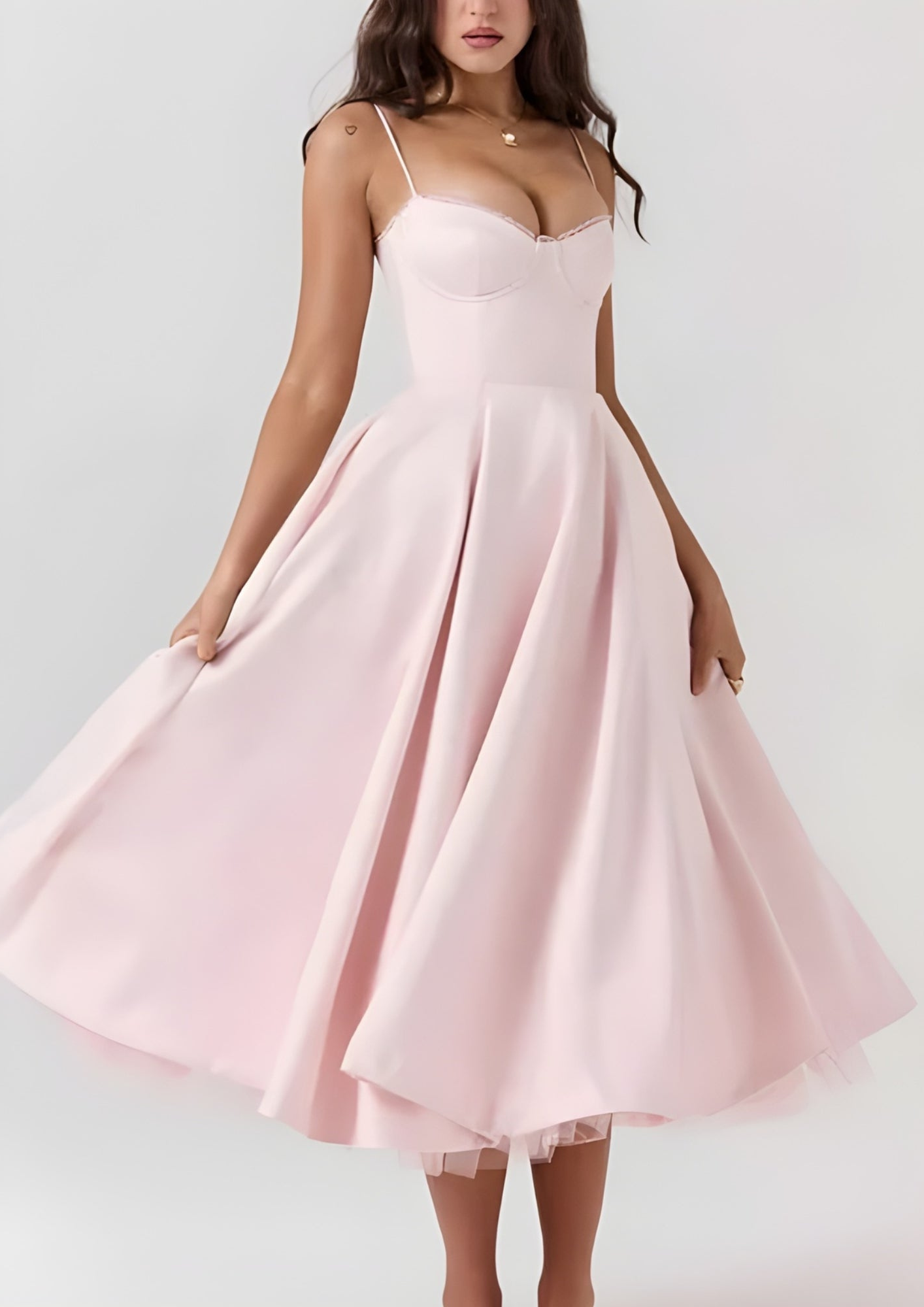 Women’s Long Satin Dress with Flowing Silhouette for Evening Events