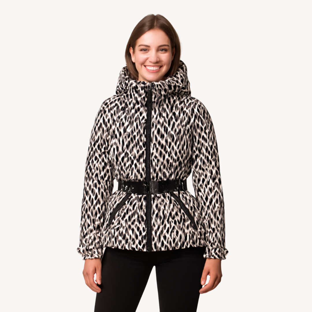 Women’s Hooded Puffer Jacket with Belt – Modern Quilted Design