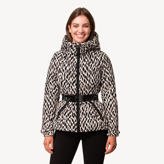 Women’s Hooded Puffer Jacket with Belt – Modern Quilted Design