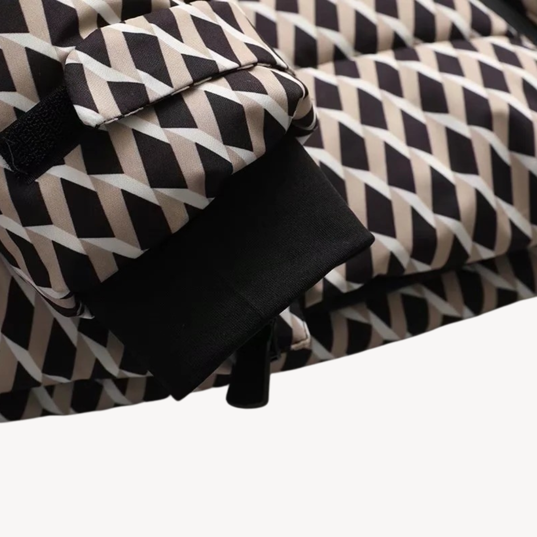 Women’s Hooded Puffer Jacket with Belt – Modern Quilted Design