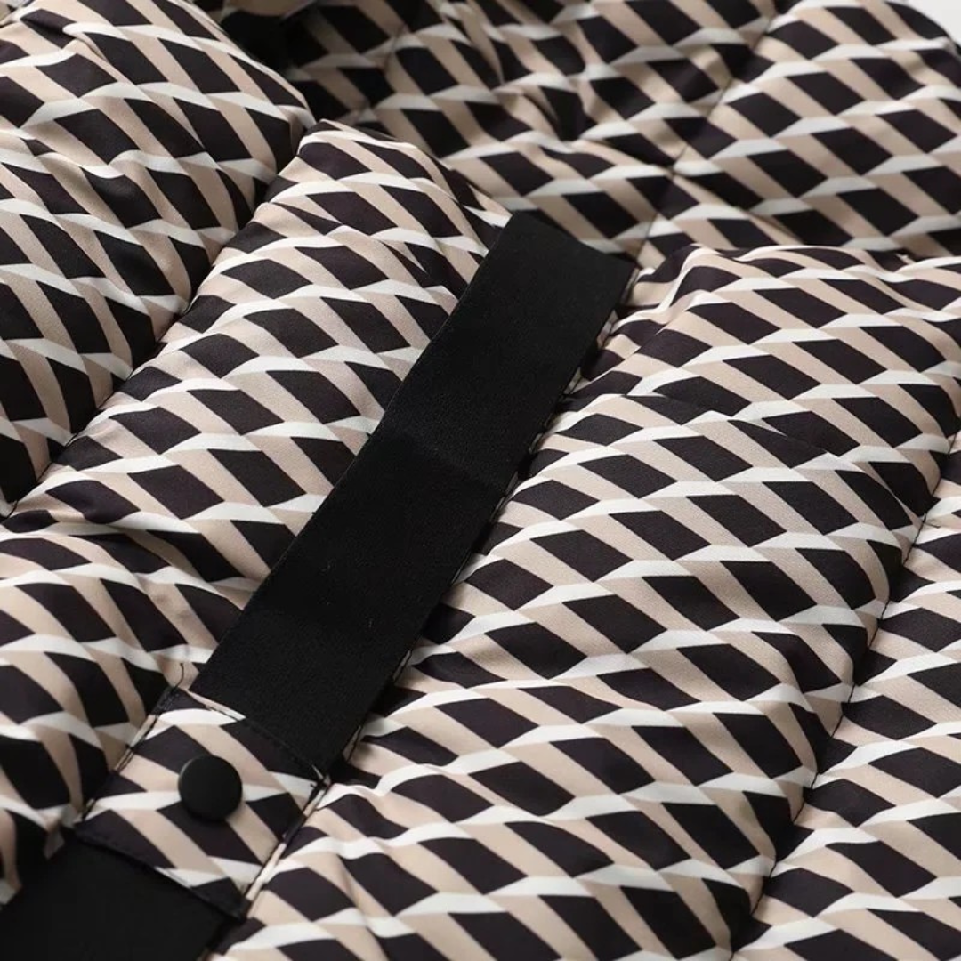 Women’s Hooded Puffer Jacket with Belt – Modern Quilted Design