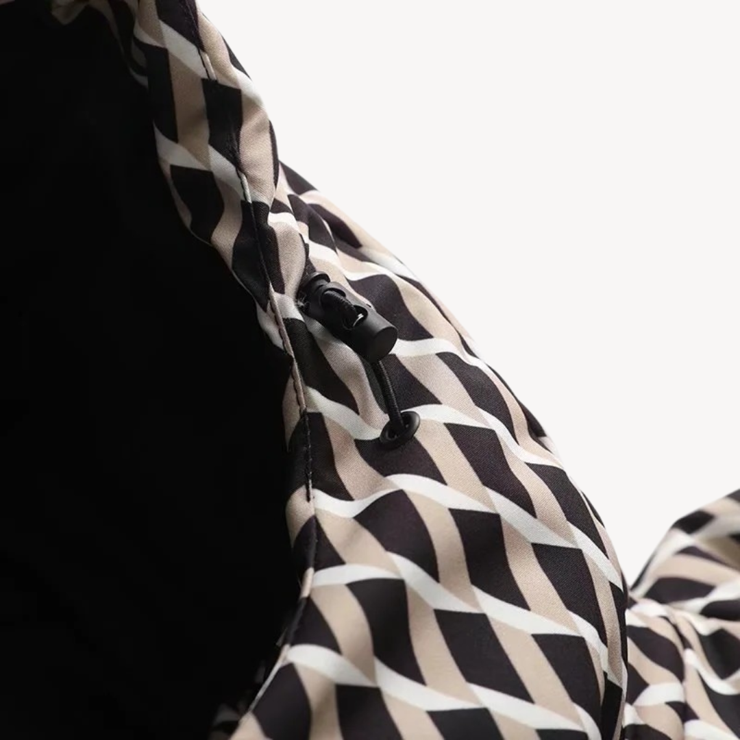 Women’s Hooded Puffer Jacket with Belt – Modern Quilted Design