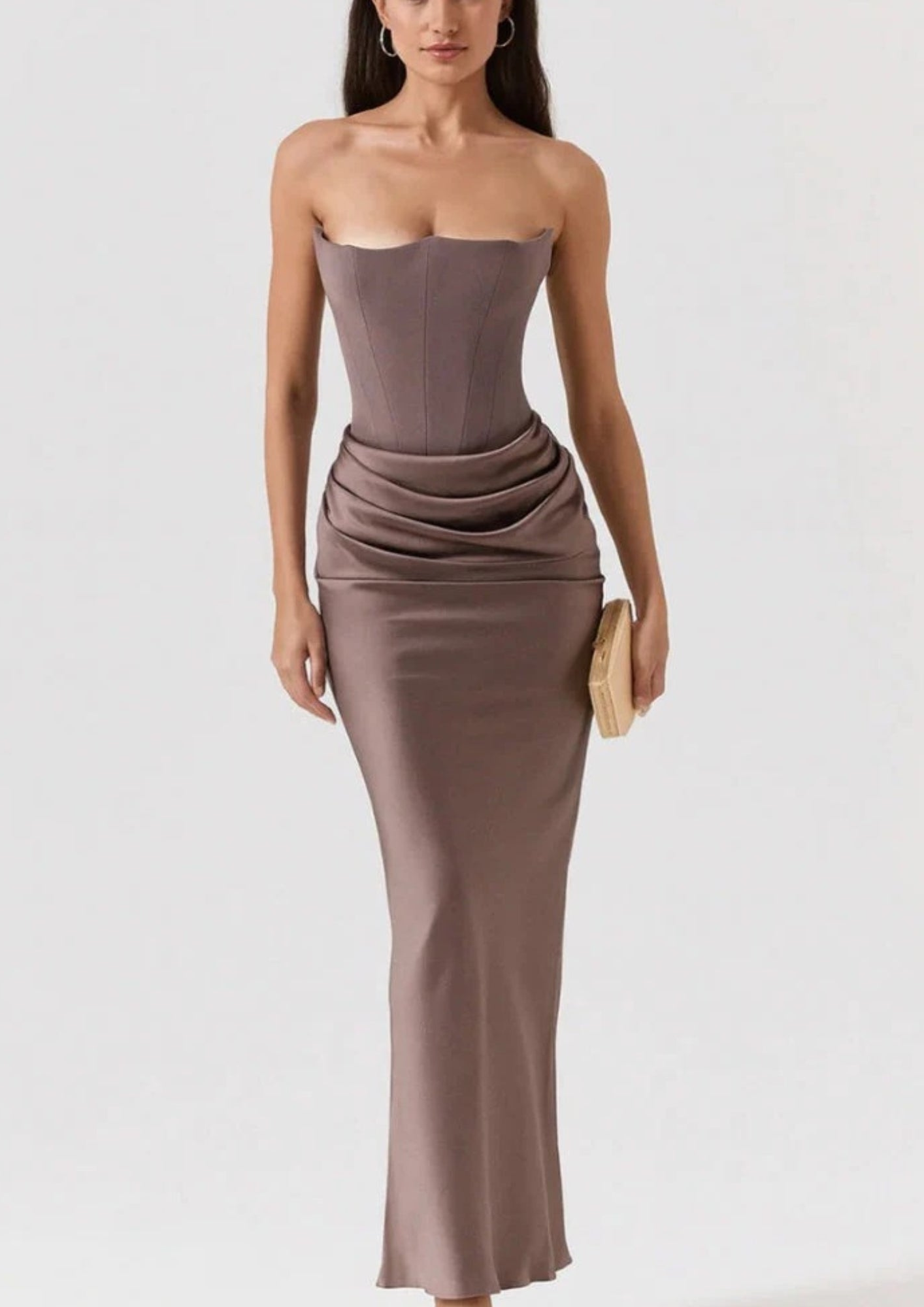 Women’s Strapless Floor-Length Maxi Dress for Formal Events
