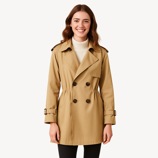 Women’s Tailored Longline Trench Coat – Clean Classic Cut